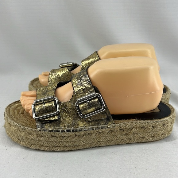 MCQ Espadrilles Metallic Bronze Sandals - Picture 4 of 11